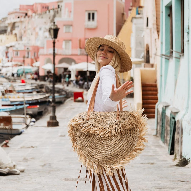 Bolsa de Praia de Palha - Noronha - Loja de Roupa Feminina - Eleganza Style