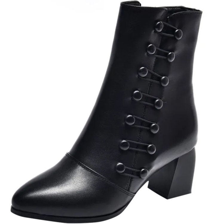 Bota Cano Curto Em Couro Italiano - Bota Roma - Loja de Roupa Feminina - Eleganza Style