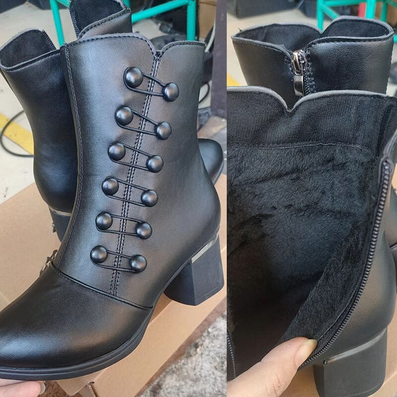 Bota Cano Curto Em Couro Italiano - Bota Roma - Loja de Roupa Feminina - Eleganza Style