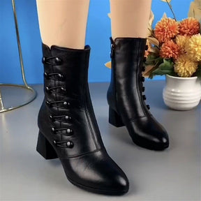 Bota Cano Curto Em Couro Italiano - Bota Roma - Loja de Roupa Feminina - Eleganza Style