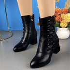 Bota Cano Curto Em Couro Italiano - Bota Roma - Loja de Roupa Feminina - Eleganza Style