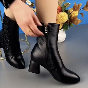 Bota Cano Curto Em Couro Italiano - Bota Roma - Loja de Roupa Feminina - Eleganza Style