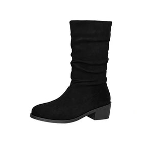 Bota Feminina de Inverno Cano Médio Preto - Bota Irís - Loja De Roupa Feminina - Eleganza Style