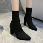 Bota Meia Feminina de Inverno Preto - Bota Madeline - Loja de Roupa Feminina - Eleganza Style