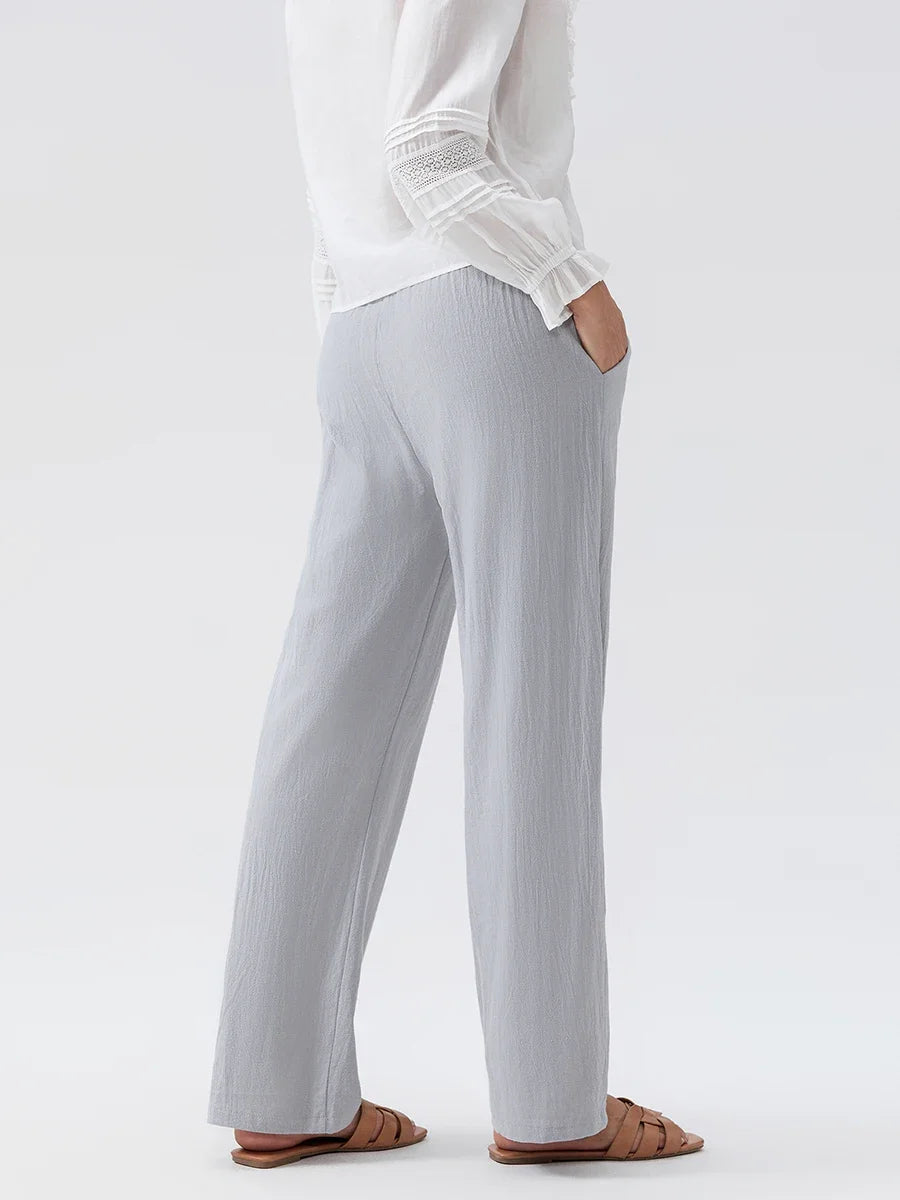 Calça Feminina em Linho - Conforto e Elegancia para os Dias Quentes - Rio - Cinza - Loja de Roupa Feminina - Eleganza Style