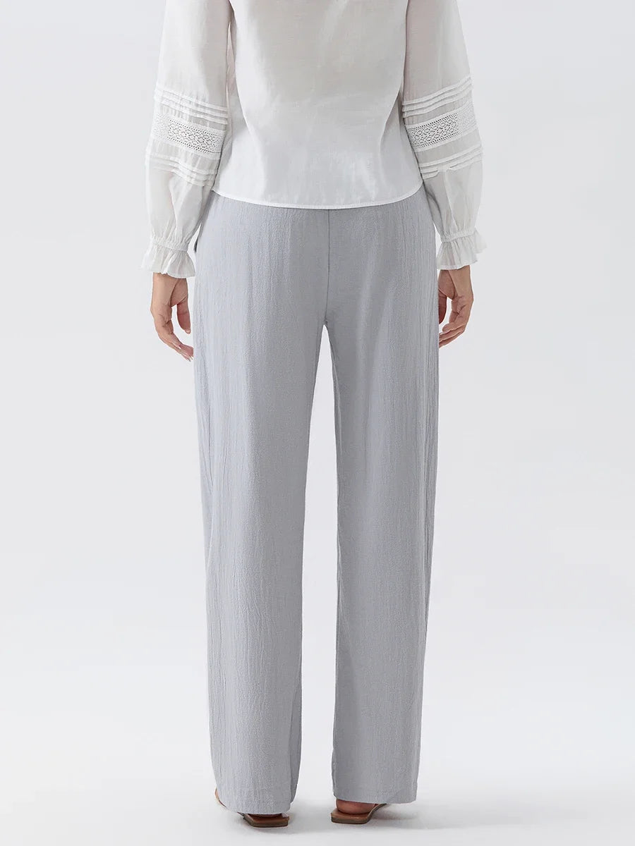 Calça Feminina em Linho - Conforto e Elegancia para os Dias Quentes - Rio - Cinza - Loja de Roupa Feminina - Eleganza Style 