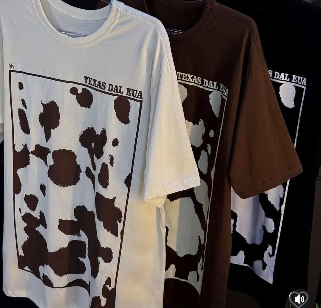 Camisetão T-shirt Cow Print - Loja de Roupa Feminina - Eleganza Style