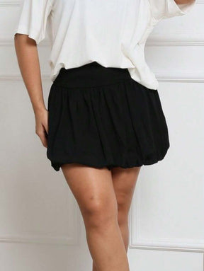 Conjunto Basico Camisa Oversized e Saia Balonê - Brunna - Loja de Roupa Feminina - Eleganza Style