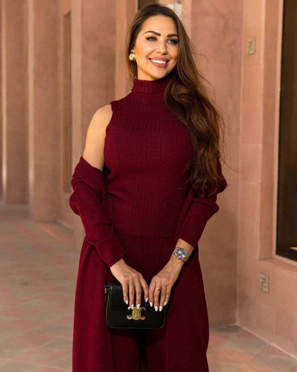 Conjunto Blusa Canelada Cardigan Calça - Celine - Loja de Roupa Feminina - Eleganza Style