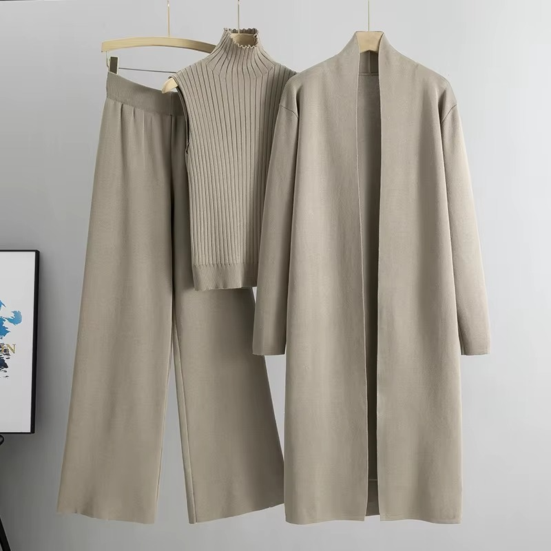 Conjunto Blusa Canelada Cardigan Calça - Celine - Loja de Roupa Feminina - Eleganza Style