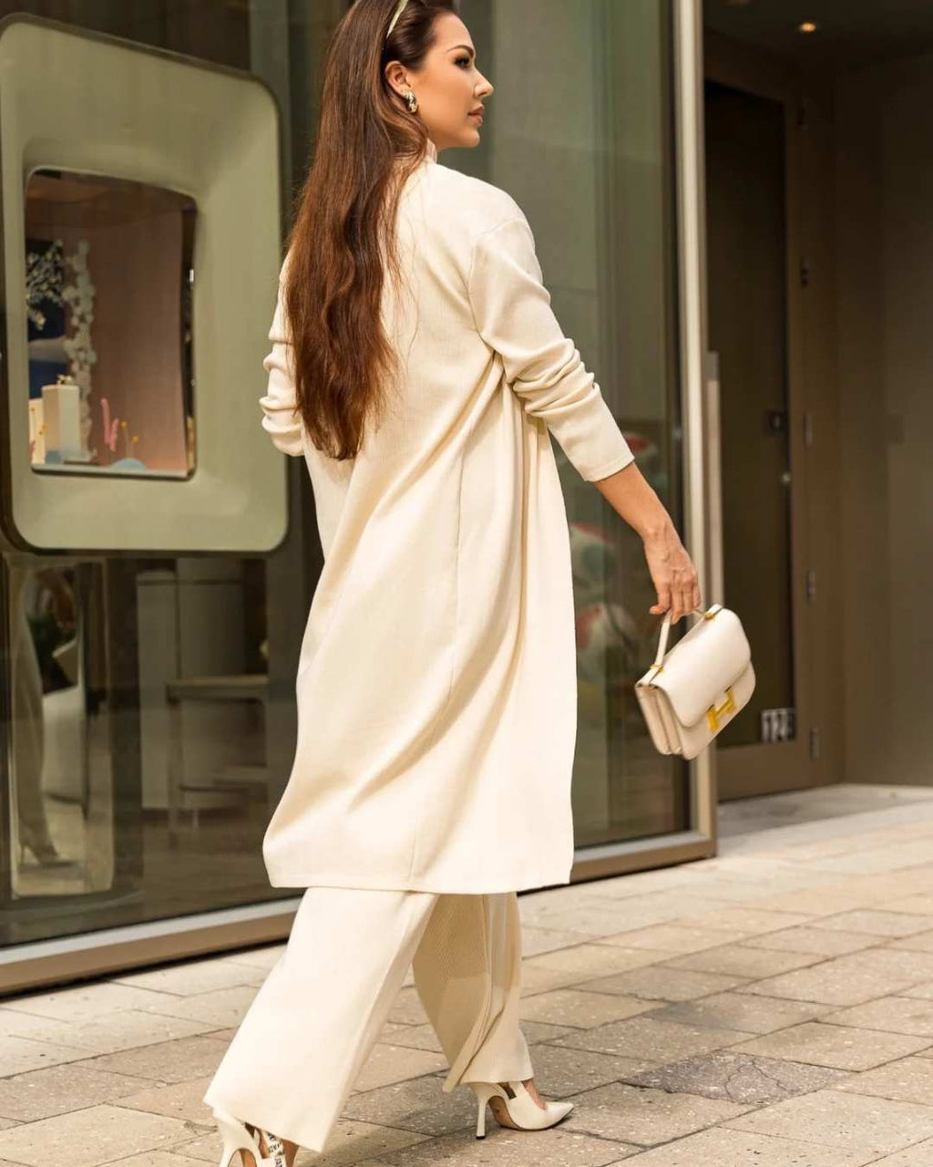 Conjunto Blusa Canelada Cardigan Calça - Celine - Loja de Roupa Feminina - Eleganza Style