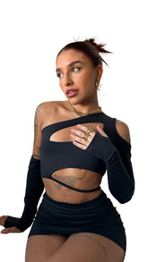 Conjunto Cropped e Saia - Hanna - Loja de Roupa Feminina - Eleganza Style