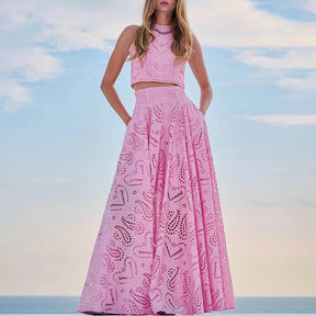 Conjunto Cropped e Saia Longa - Rafaella - Loja de Roupa Feminina - Eleganza Style