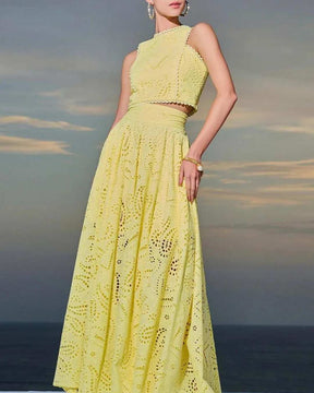 Conjunto Cropped e Saia Longa - Rafaella - Loja de Roupa Feminina - Eleganza Style