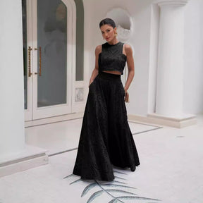 Conjunto Cropped e Saia Longa - Rafaella - Loja de Roupa Feminina - Eleganza Style