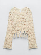 Conjunto Cropped e Saia Longa Tricotado - Maré - Loja de Roupa Feminina - Eleganza Style