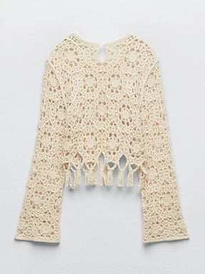 Conjunto Cropped e Saia Longa Tricotado - Maré - Loja de Roupa Feminina - Eleganza Style