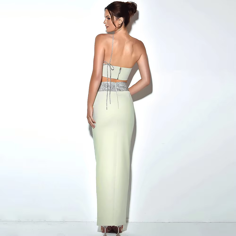 Conjunto Feminino, Cropped e Saia Longa, Conjunto Sophia - Loja de Roupa Feminina - Eleganza Style