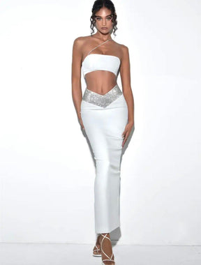 Conjunto Feminino Cropped e Saia Branco, loja de roupa feminina eleganza style, Conjunto Sophia - Eleganza Style