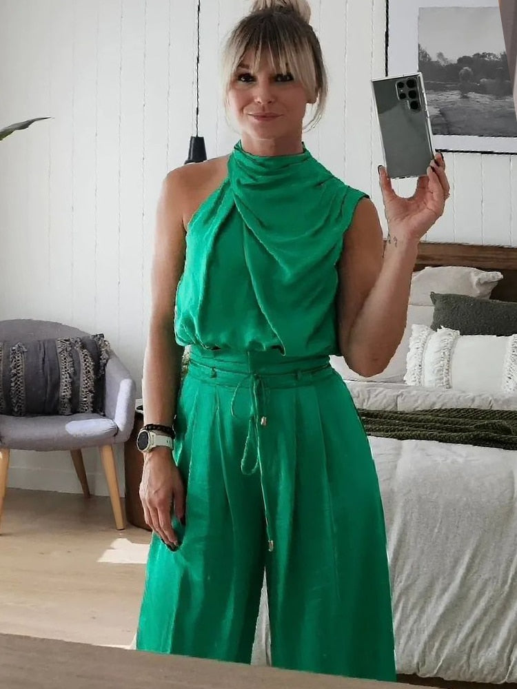 Conjunto Feminino Social - Adely - Verde - Loja de Roupa Feminina - Eleganza Style