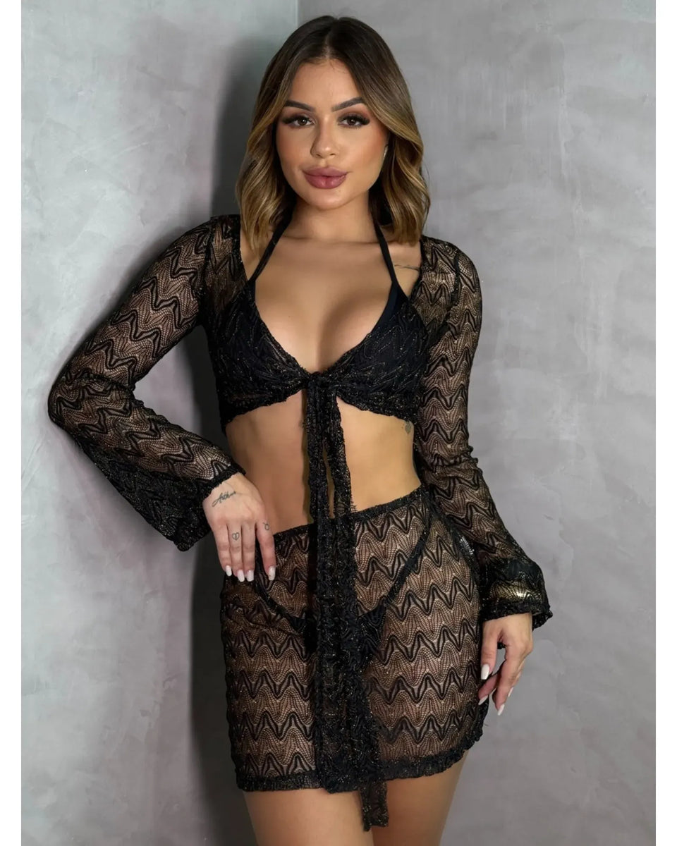 Conjunto Saida De Praia Top + Saia - Lux - Loja de Roupa Feminina - Eleganza Style