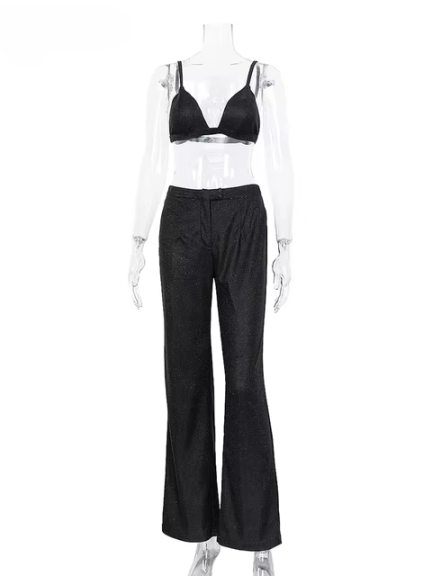 Conjunto Top e Calça Glitter - Joelma - Loja de Roupa Feminina - Eleganza Style