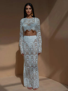 Conjunto Tricot Cropped Manga Longa e Calça - Bea - Loja de Roupa Feminina - Eleganza Style