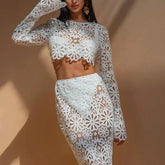 Conjunto Tricot Cropped Manga Longa e Calça - Bea - Loja de Roupa Feminina - Eleganza Style