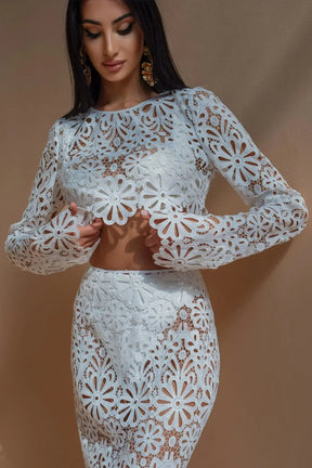 Conjunto Tricot Cropped Manga Longa e Calça - Bea - Loja de Roupa Feminina - Eleganza Style