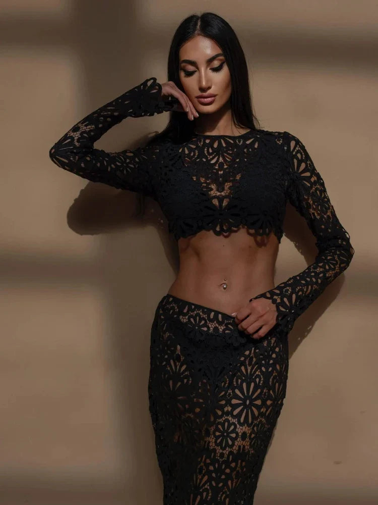 Conjunto Tricot Cropped Manga Longa e Calça - Bea - Loja de Roupa Feminina - Eleganza Style