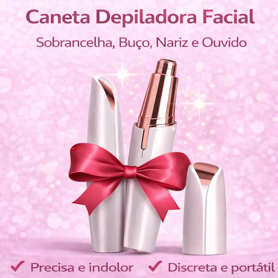 Caneta Depiladora Facial - DermaFlux©  - Sobrancelha, Buço, Nariz e Ouvido