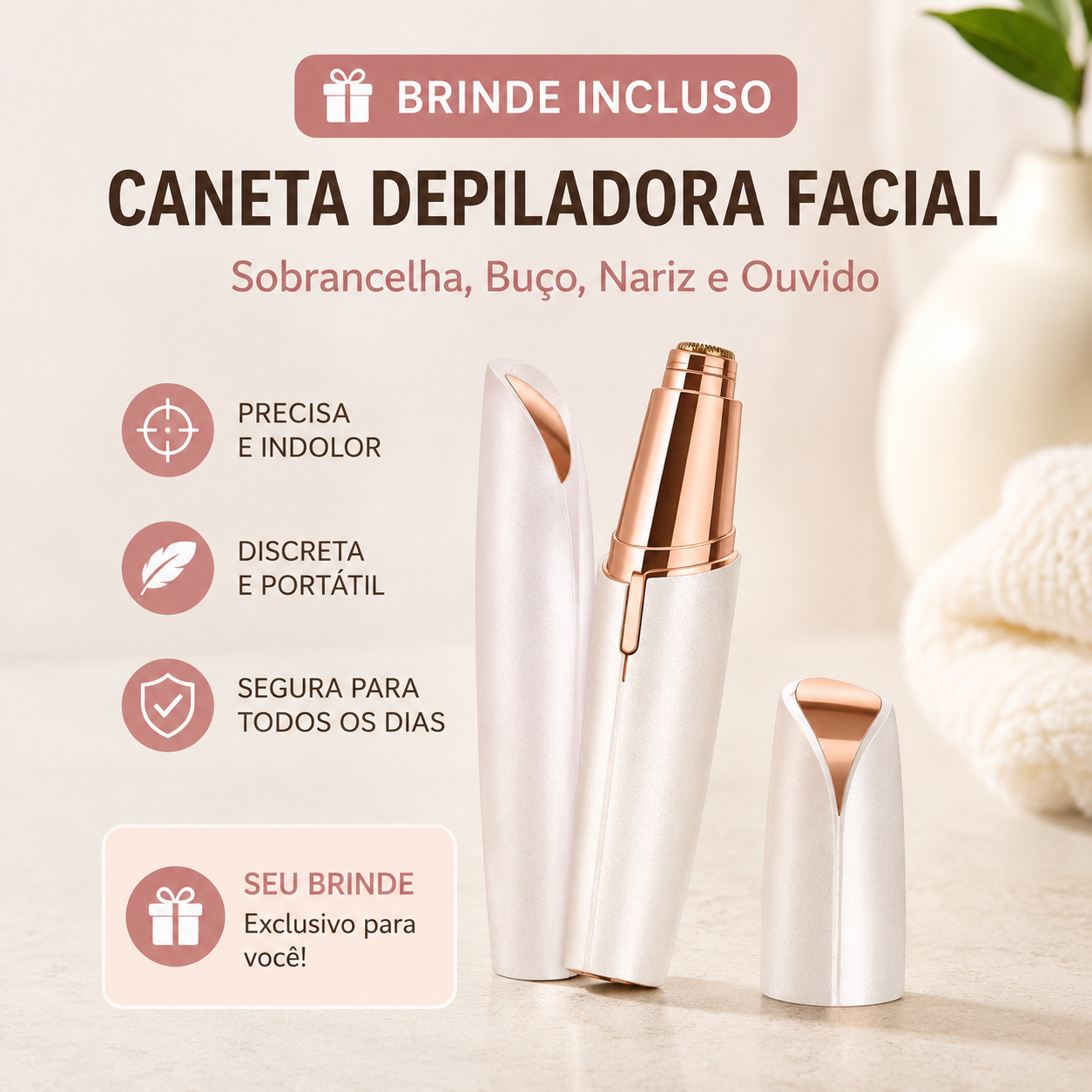 Depilador Facial DermaGlide - Moda e Beleza - Eleganza Style