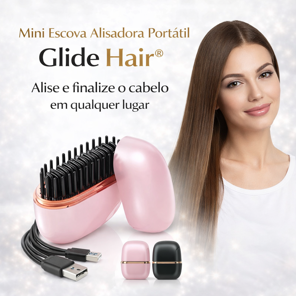 Mini Escova Alisadora Portátil - Glide Hair - Moda e Beleza - Eleganza Style