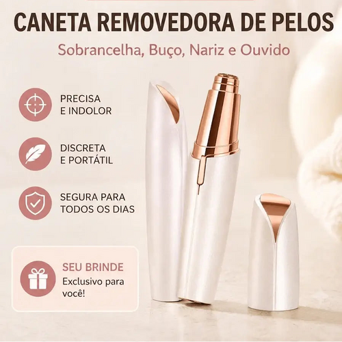 Caneta Depiladora Facial - DermaFlux©  - Sobrancelha, Buço, Nariz e Ouvido