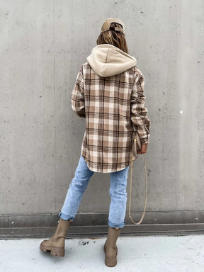 Jaqueta Feminina Jeans Com bolsos e Botões Para o Inverno Bege - Loja de Roupa Feminina , Jaqueta Adara - Eleganza Style