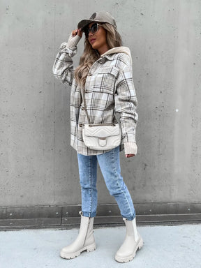 Jaqueta Feminina Jeans Com bolsos e Botões Para o Inverno Cinza - Loja de Roupa Feminina , Jaqueta Adara - Eleganza Style