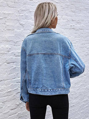 Jaqueta Feminina Jeans Com bolsos e Botões Para o Inverno - Loja de Roupa Feminina , Jaqueta Julie - Eleganza Style