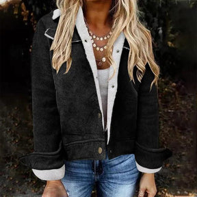 Jaqueta Feminina Peluciada com Botões Preto, loja de roupa feminina eleganza style, Jaqueta Martine - Eleganza Style