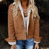 Jaqueta Feminina Peluciada com Botões Marrom, loja de roupa feminina eleganza style, Jaqueta Martine - Eleganza Style