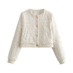 Jaqueta Feminina com Botões Branco, loja de roupa feminina eleganza style, Jaqueta Chile - Eleganza Style