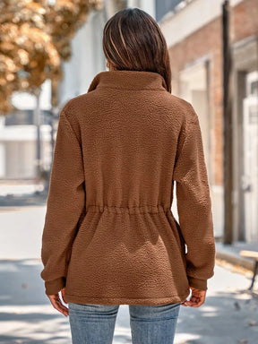 Jaqueta Feminina de Lã Para o Inverno - Francine - Marrom - Loja de Roupa Feminina - Eleganza Style