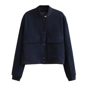 Jaqueta Feminina de Poliéster Para o Inverno - Jaque - Azul Marinho - Loja de Roupa Feminina - Eleganza Style