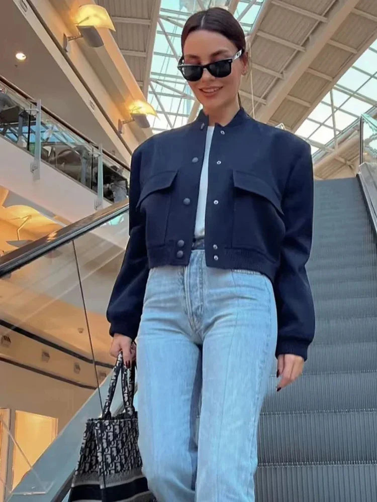 Jaqueta Feminina de Poliéster Para o Inverno - Jaque - Preto - Loja de Roupa Feminina - Eleganza Style