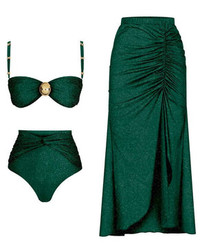 Kit Biquíni + Saia Com fenda - Guarujá - Loja de Roupa Feminina - Eleganza Style
