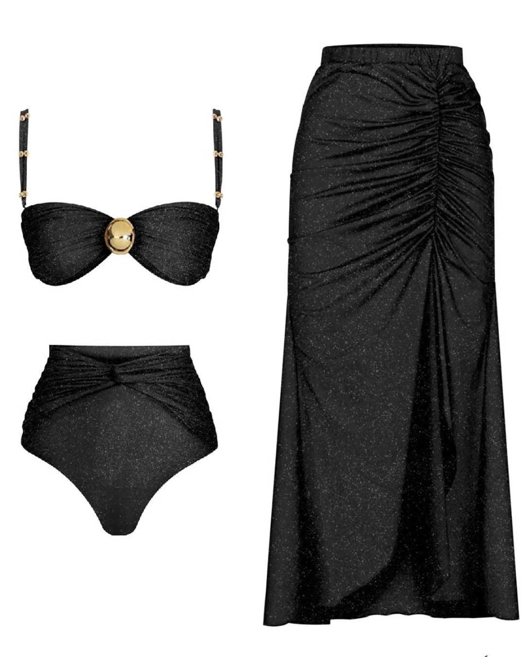 Kit Biquíni + Saia Com fenda - Guarujá - Loja de Roupa Feminina - Eleganza Style