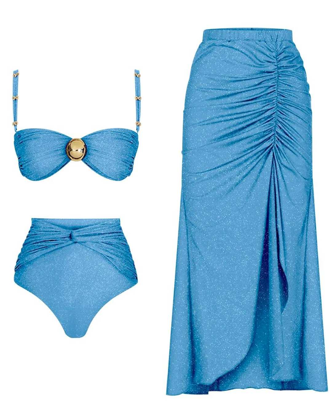 Kit Biquíni + Saia Com fenda - Guarujá - Loja de Roupa Feminina - Eleganza Style