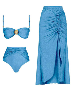 Kit Biquíni + Saia Com fenda - Guarujá - Loja de Roupa Feminina - Eleganza Style