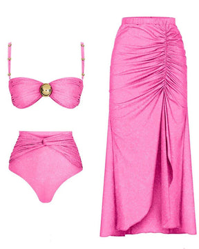 Kit Biquíni + Saia Com fenda - Guarujá - Loja de Roupa Feminina - Eleganza Style
