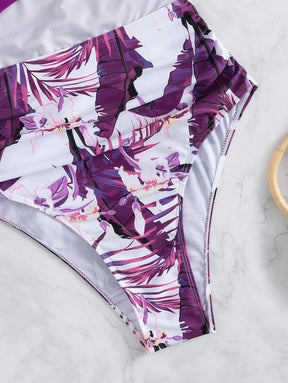 Maiô Estampado Floral roxo, loja de roupa feminina eleganza style, Maiô Vanessa - Eleganza Style