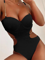Maiô de Luxo Com Correntes - Princess - Preto -  Loja de Roupa Feminina - Eleganza Style